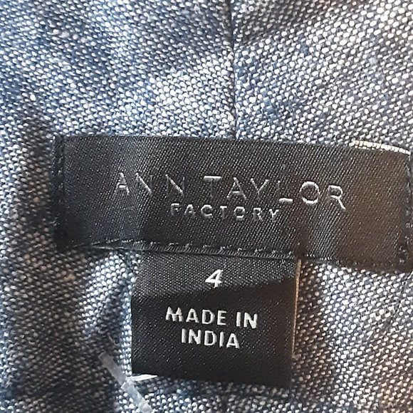 Ann Taylor "The Ankle Pant" Linen Cotton Mid-Rise Light Blue | New! Size 4 - Picture 10 of 13